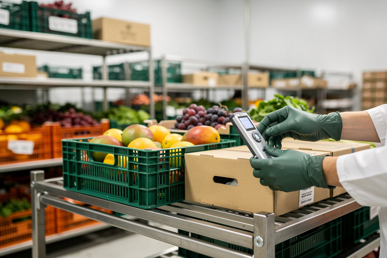 Angie Fruit professional cold room storage facility with temperature-controlled environment for fruits, vegetables, poultry and pharmaceuticals logistics in Singapore